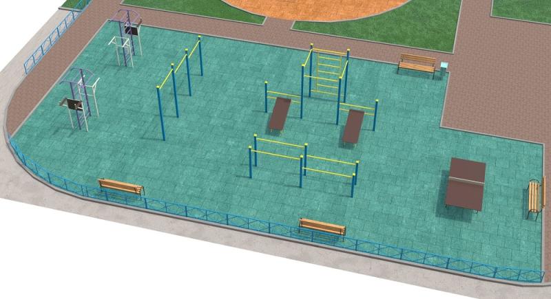 Проект спортивной площадки с столом теннисным в Грозном