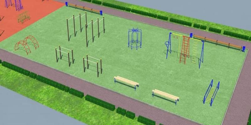Проект детско-спортивной площадки для школы - детсада в Грозном