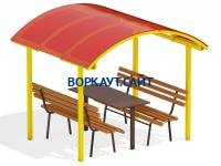 Стол и лавки под навесом МАФ 4005 в Грозном