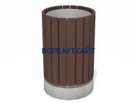 Урна деревянная круглая с бетонным основанием МАФ 1632 в Грозном