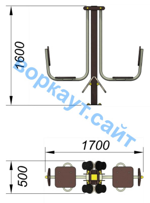 Уличный тренажер "Жим ногами горизонтальный " УТ 003 в Грозном