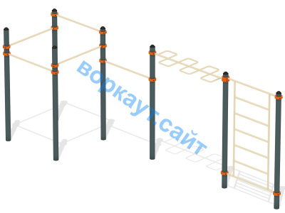 Воркаут турники с шведской стенкой и рукоходом  ВС-21 в Грозном