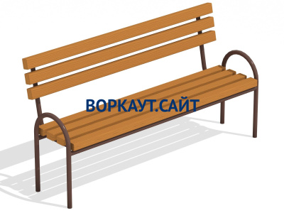 Парковая лавочка со спинкой МАФ 1605 в Грозном