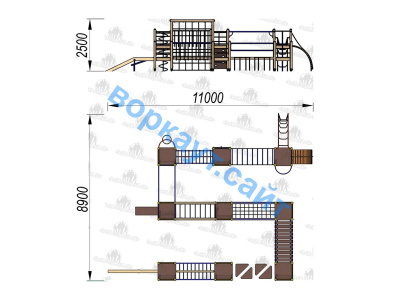 Детский спортивный комплекс Полоса препятствий ДСК 3116 в Грозном