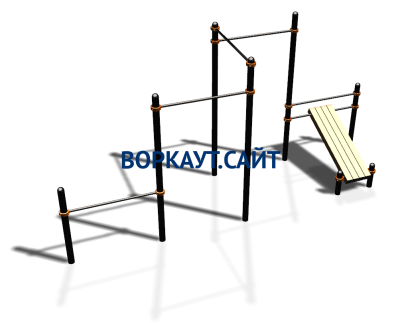 Воркаут комплекс разноуровневых турников со скамьей для пресса ВС-37 в Грозном