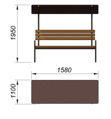 Лавочка под навесом МАФ 1607 в Грозном