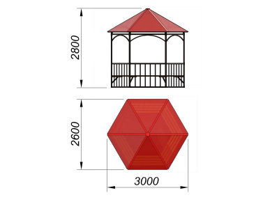 Беседка с лавками и полом МАФ 4122 в Грозном