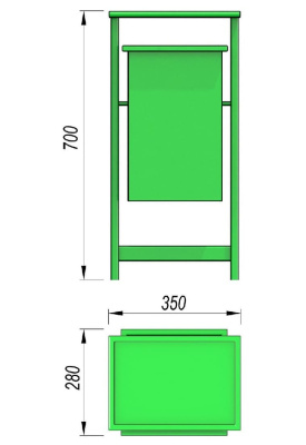 Урна с крышкой МАФ 1631 в Грозном