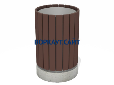 Урна деревянная круглая с бетонным основанием МАФ 1632 в Грозном
