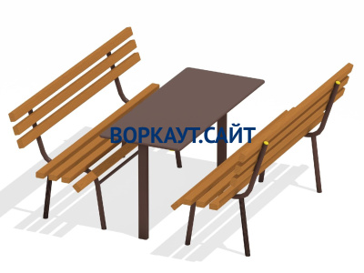Дачный комплект из 2 лавочек и стола МАФ 1620 в Грозном