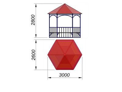 Беседка с лавками МАФ 4120 в Грозном