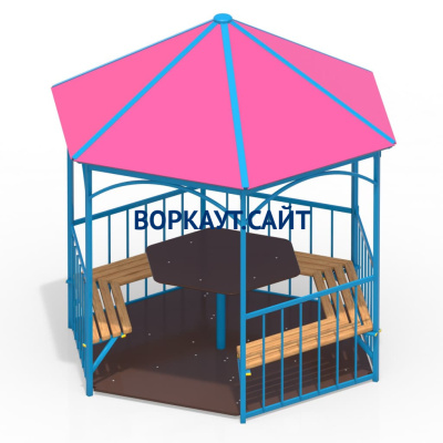 Беседка со столом, лавками и полом МАФ 4123 в Грозном