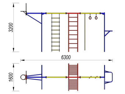Гимнастический комплекс с баскетбольным щитом МАФ 3001 в Грозном Гимнастический комплекс с баскетбольным щитом МАФ 3001 в Грозном